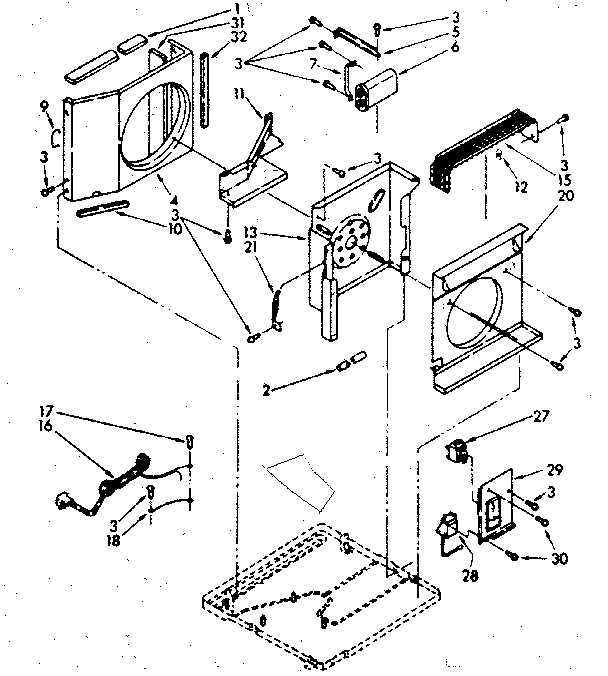 Kenmore 1068710750 air flow parts diagram
