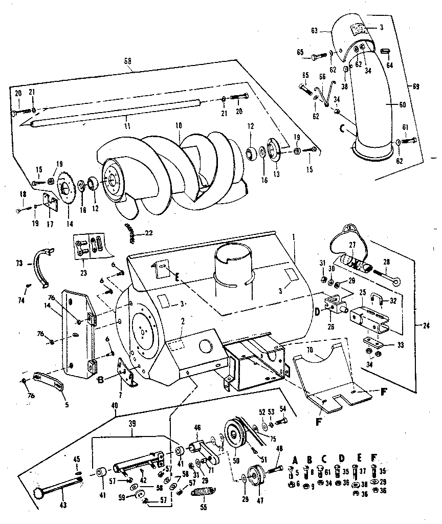 Craftsman 842240713 auger assembly diagram