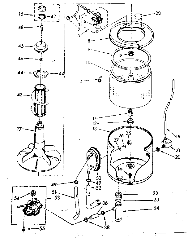 Kenmore 11083370730 tub and basket parts (suds only) diagram