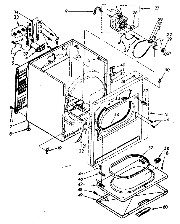 Kenmore 11086692700 cabinet parts diagram