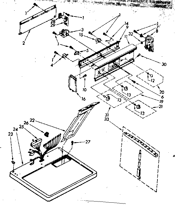 Kenmore 11086592810 top and console parts diagram