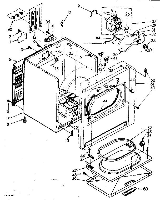 Kenmore 11086592810 cabinet parts diagram