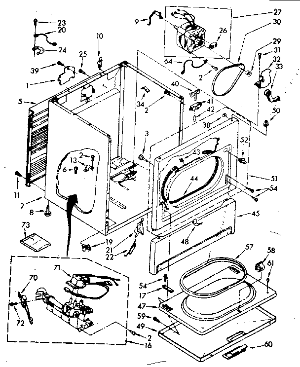 Kenmore 11087592710 cabinet parts diagram