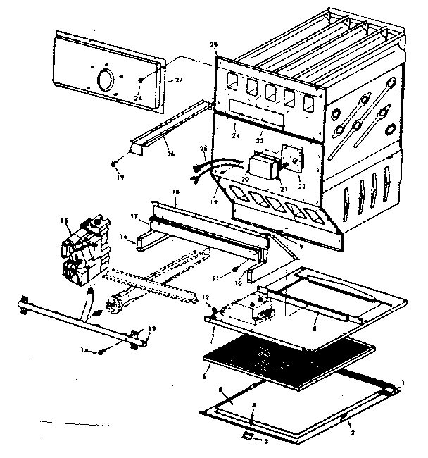 Kenmore 867762221 heat exchanger and gas valve diagram