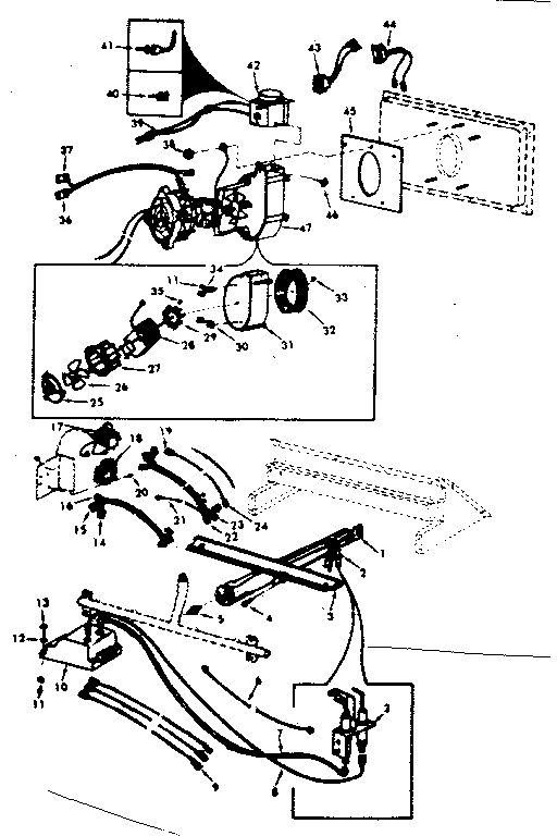 Kenmore 867762221 electrical and vent blower diagram