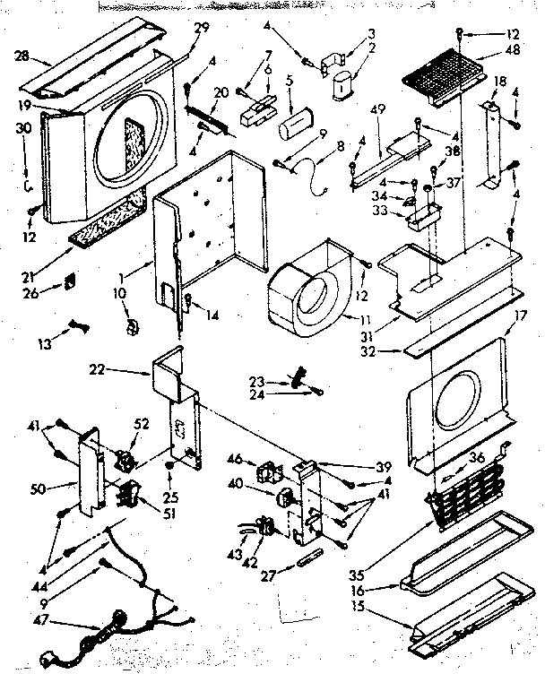 Kenmore 2538752070 air flow and control parts diagram