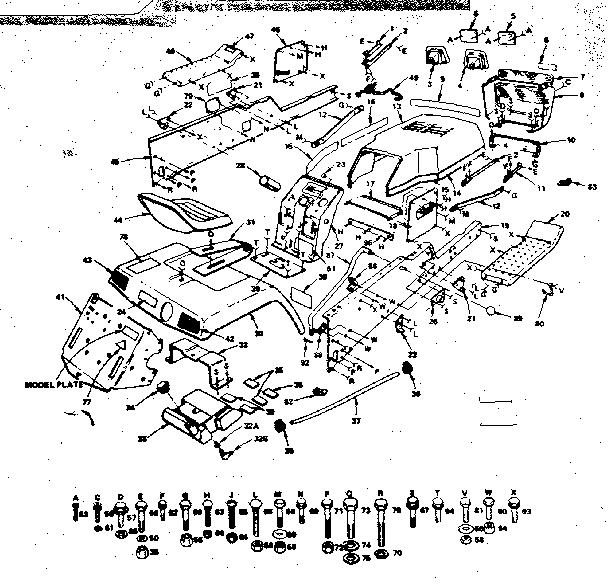 Craftsman 917253741 chassis, fender and dashboard diagram