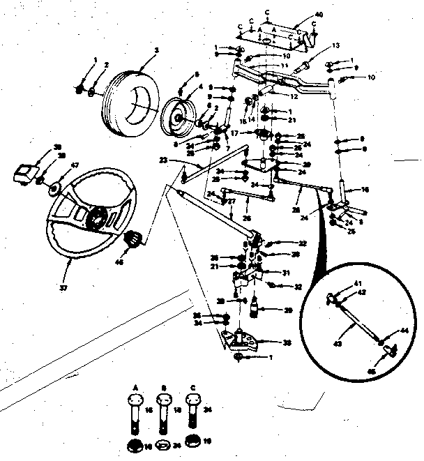 Craftsman 917253741 steering (model 917.253740) diagram