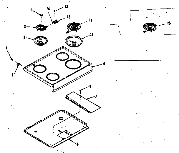 Kenmore 9116428610 main top section diagram