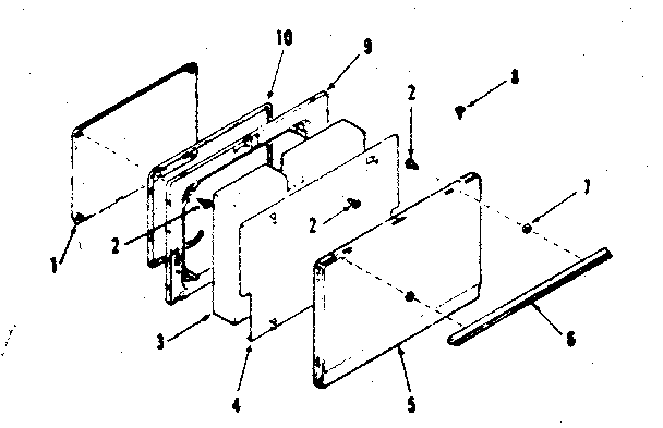 Kenmore 9116428610 oven door section diagram