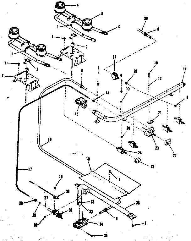 Kenmore 9117838610 burner section diagram