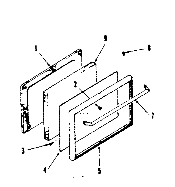 Kenmore 9117838610 oven door section diagram