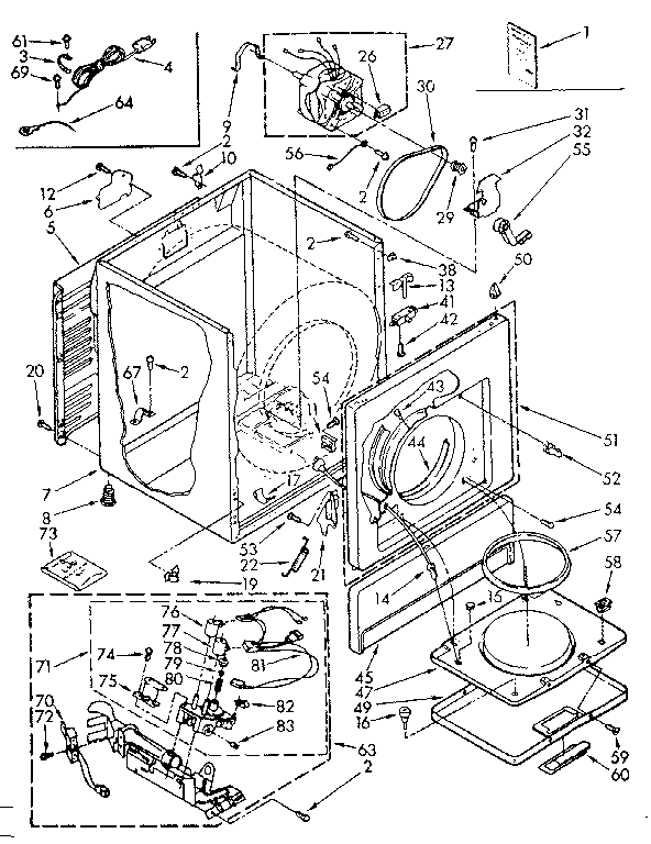 Kenmore 11087821100 cabinet parts diagram