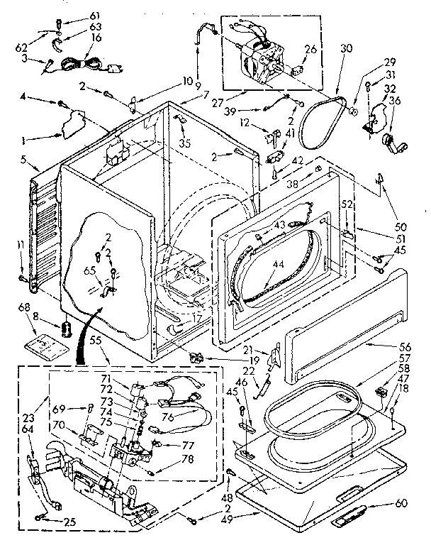 Kenmore 11087870800 cabinet parts diagram