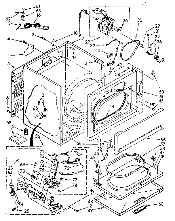 Kenmore 11087874600 cabinet parts diagram