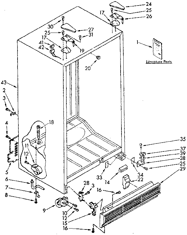 Kenmore 1068566713 cabinet parts diagram