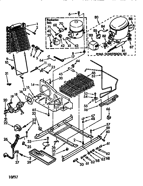 Kenmore 1068566713 unit parts diagram
