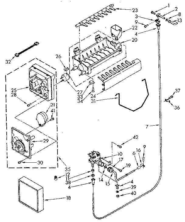 Kenmore 1068566713 icemaker parts diagram