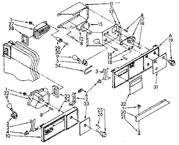 Kenmore 1068566713 air flow and control parts diagram