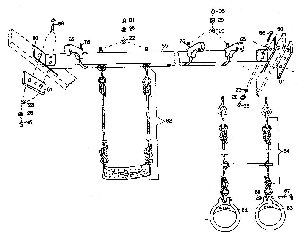 Sears 786725831 top bar and play accessories diagram