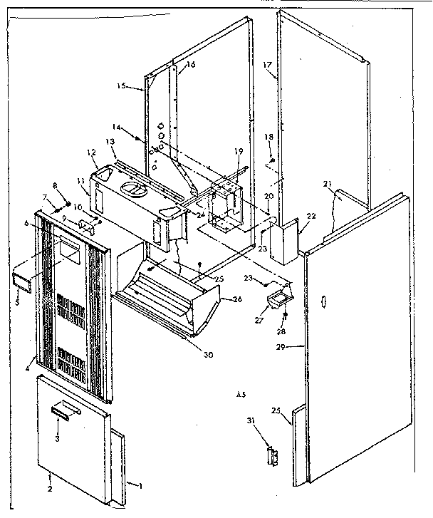 Kenmore 867763280 furnace casing diagram