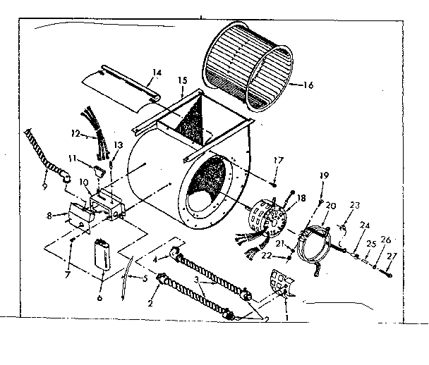 Kenmore 867763280 blower assembly diagram