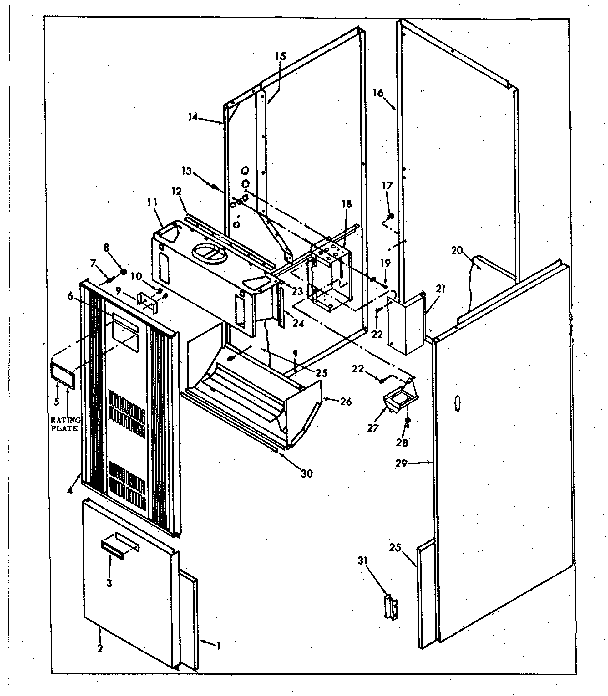 Kenmore 867761030 furnace casing diagram