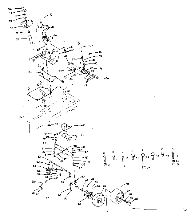 Craftsman 917254240 steering and front axle diagram