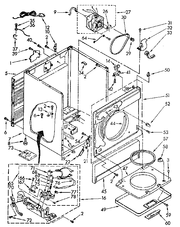 Kenmore 11087878700 cabinet parts diagram