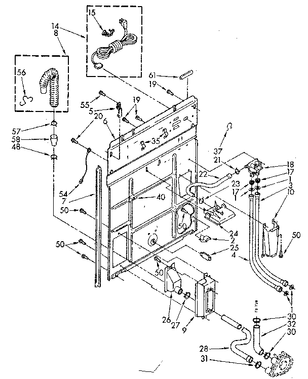Kenmore 11082403110 rear panel parts diagram