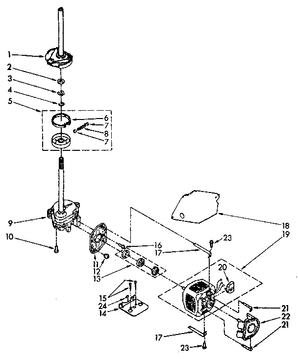 Kenmore 11082680610 brake, clutch, gearcase, motor and pump parts diagram