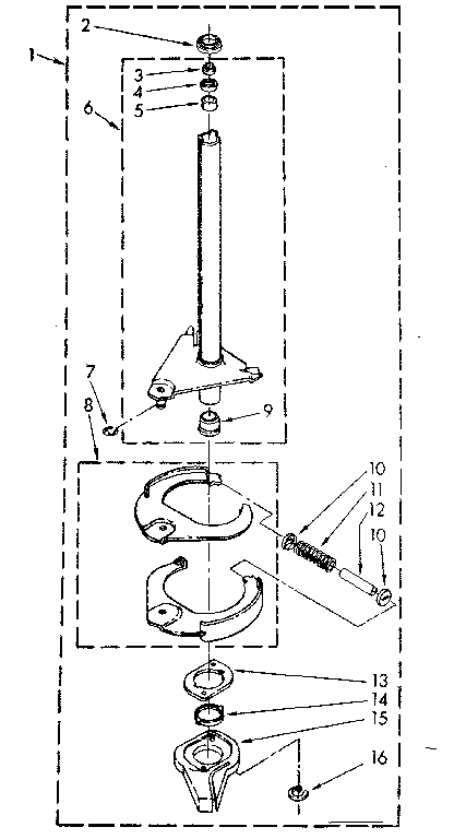 Kenmore 11082680610 brake and drive tube parts diagram