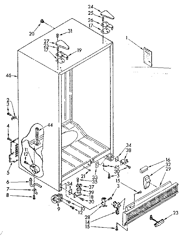 Kenmore 1068576934 cabinet parts diagram