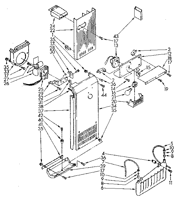 Kenmore 1068576934 air flow parts diagram