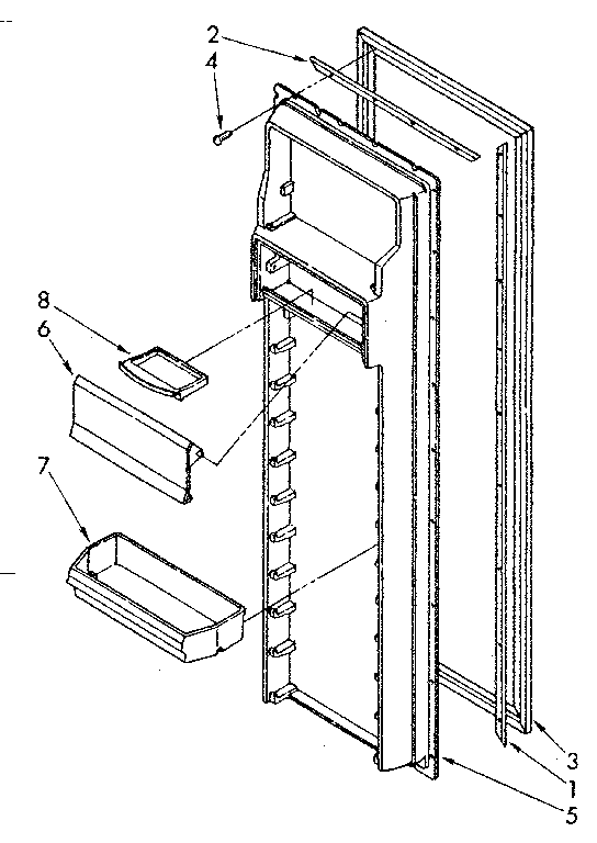 Kenmore 1068576934 refrigerator interior door panel parts diagram