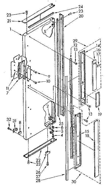 Kenmore 1068576934 refrigerator exterior door panel parts diagram