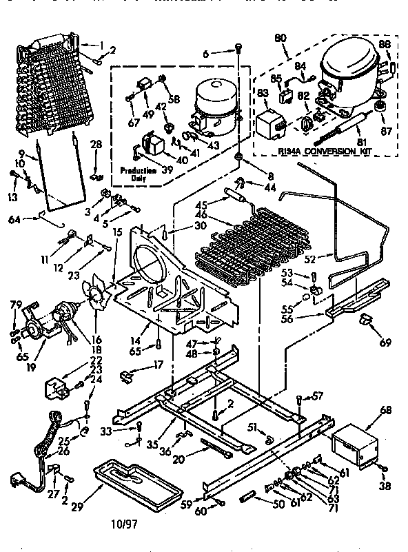 Kenmore 1068576934 unit parts diagram
