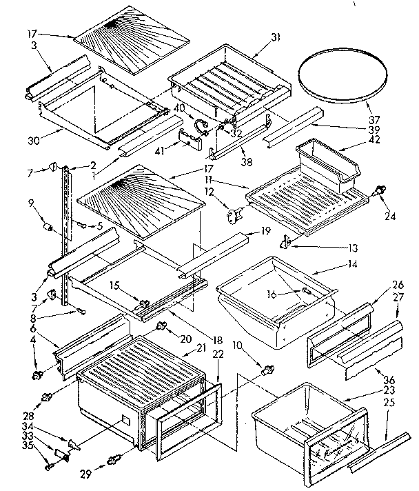 Kenmore 1068576934 refrigerator interior parts diagram