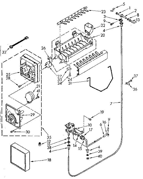 Kenmore 1068576934 icemaker parts diagram