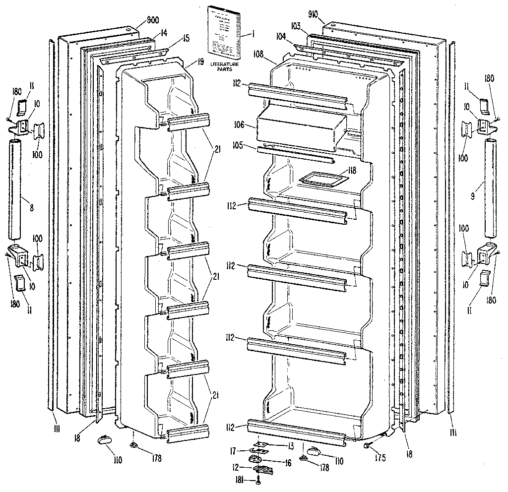 Kenmore 3638580680 door diagram
