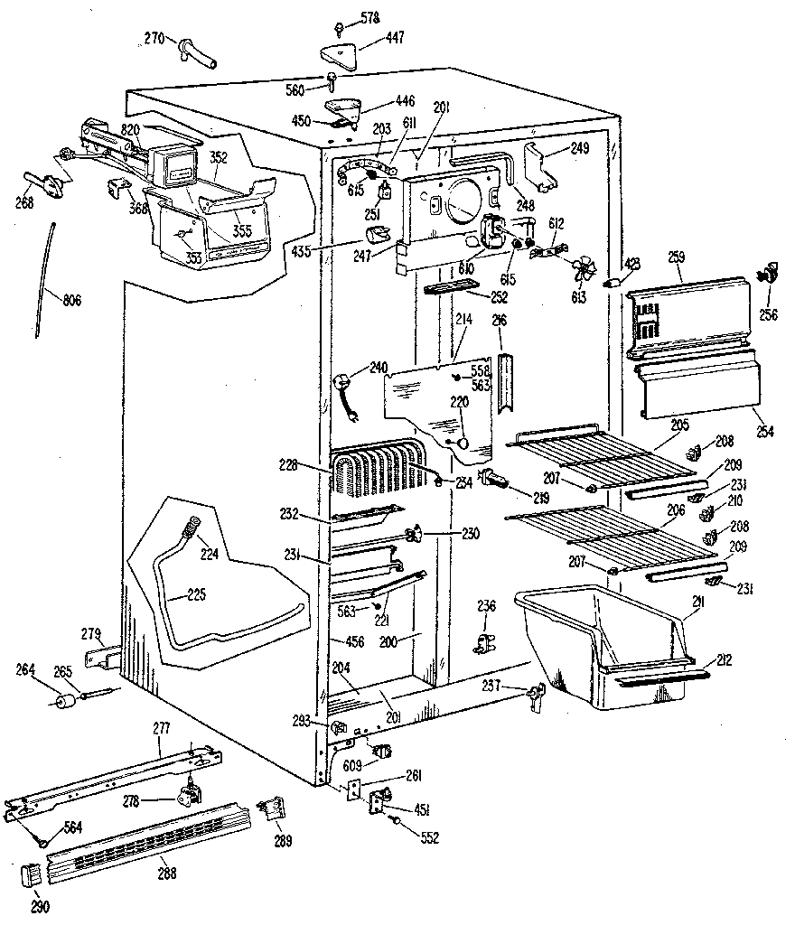Kenmore 3638580680 freezer section diagram
