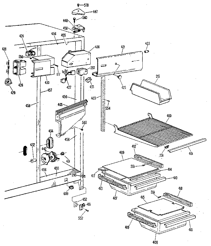 Kenmore 3638580680 fresh food section diagram