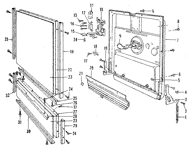 Kenmore 5871406083 door details diagram