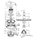 Kenmore 5871436583 motor, heater, and spray arm details diagram