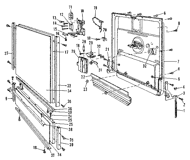 Kenmore 5871536583 door details diagram
