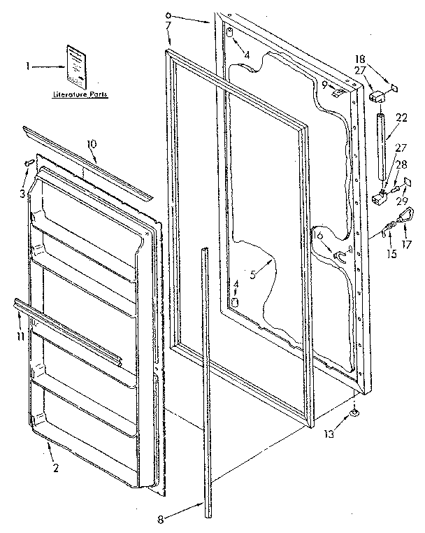 Kenmore 1068262580 door parts diagram