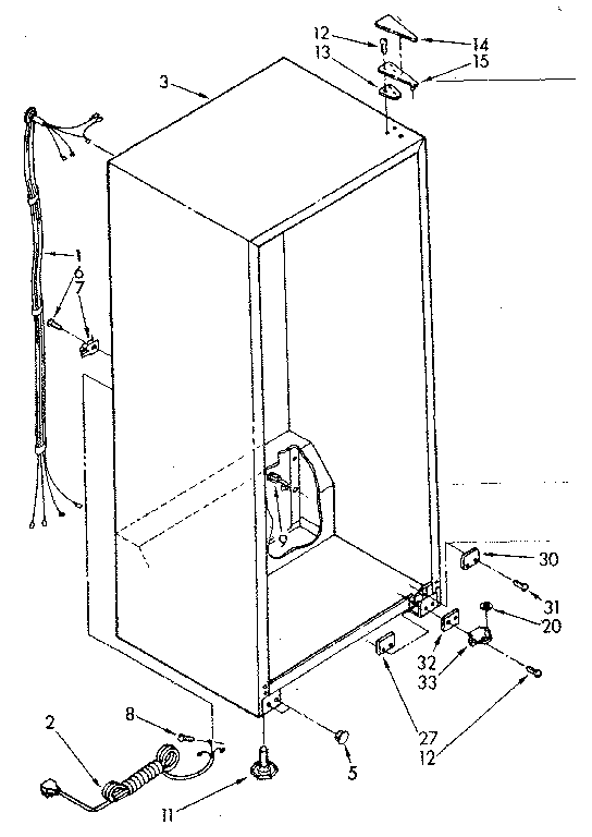 Kenmore 1068262580 cabinet parts diagram