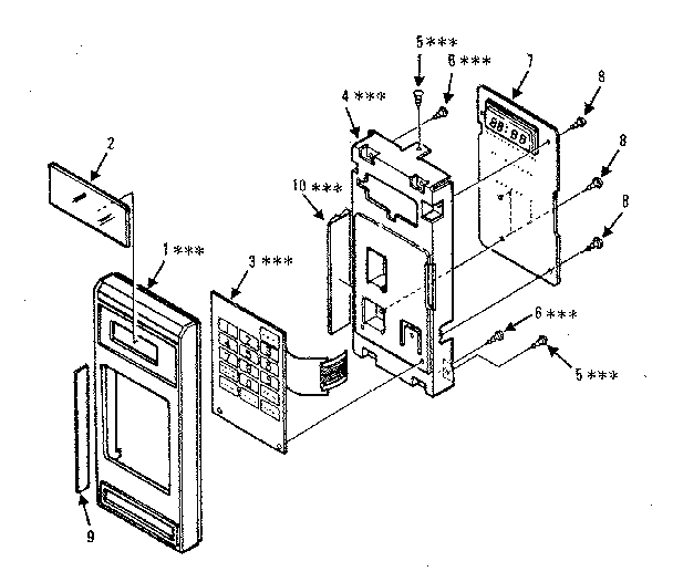 Kenmore 5658821380 control panel parts diagram