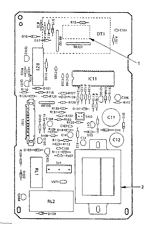 Kenmore 5658821380 power and control circuit board no. 14455 diagram