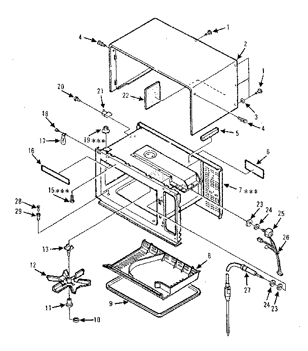 Kenmore 5668832980 cabinet parts diagram